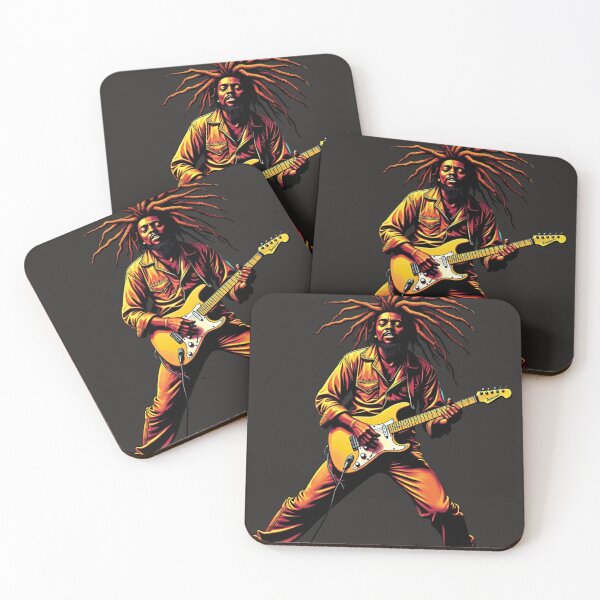 Item preview, Reggae Guitarist Digital Art – Bold Rasta Music Illustration designed and sold by TheDesignDen52.