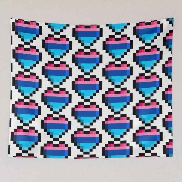 Item preview, Omnisexual Pixel Heart Pride Flag designed and sold by HarveyHandcraftsandDesigns.