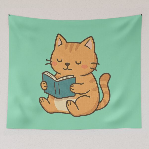 Item preview, Adorable Cat Reading a Book designed and sold by AwesomeBeyondLimits.