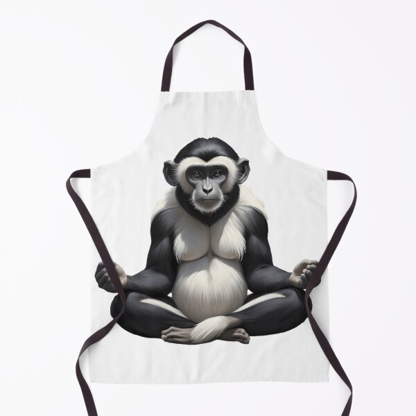 Item preview, Zen Monkey Meditation - Peaceful Colobus in Lotus Pose designed and sold by KateVil.