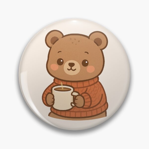 Item preview, Cute Kawaii Bear in Cozy Sweater Sipping Tea designed and sold by Queen Kaffeine.