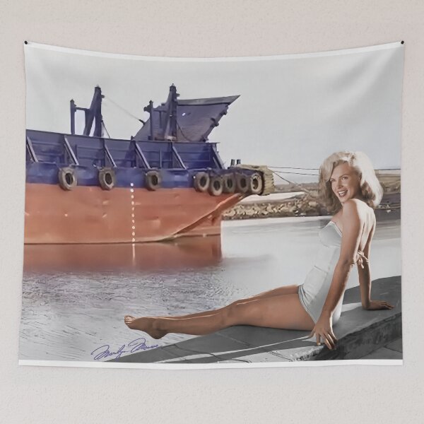 Item preview, Marilyn Monroe by the Water with a Passing Ship designed and sold by Monroe Store.