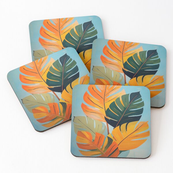 Item preview, green and orange leaves designed and sold by saly55887.