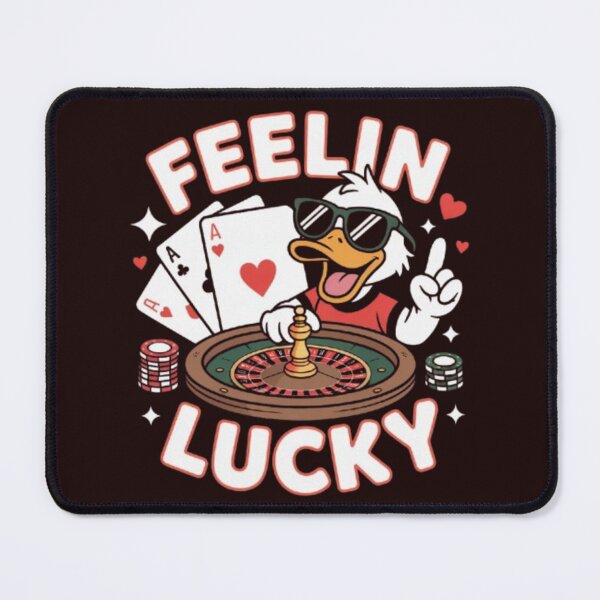 Item preview, Feelin’ Lucky – Cool Casino Duck with Roulette and Poker Cards designed and sold by dortmond.