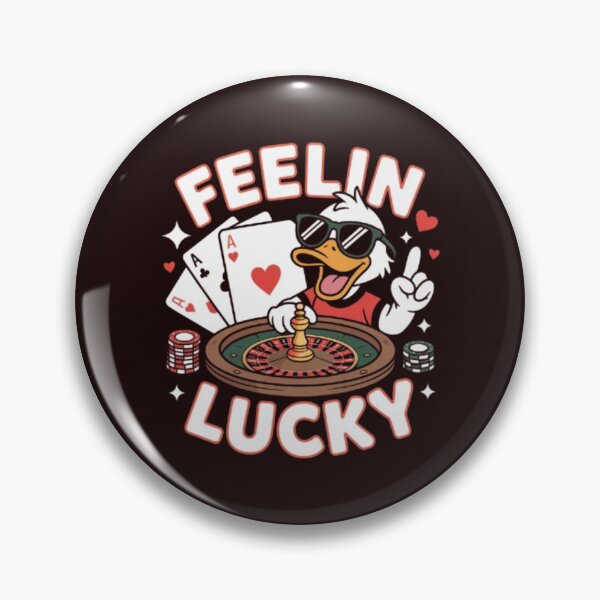 Item preview, Feelin’ Lucky – Cool Casino Duck with Roulette and Poker Cards designed and sold by dortmond.