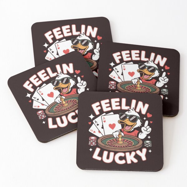 Item preview, Feelin’ Lucky – Cool Casino Duck with Roulette and Poker Cards designed and sold by dortmond.