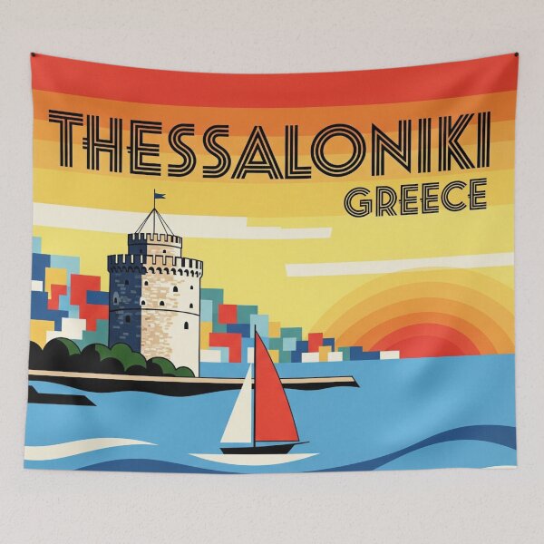 Item preview, 159 Thessaloniki, Greece Poster Design designed and sold by Alexis Art Collection.