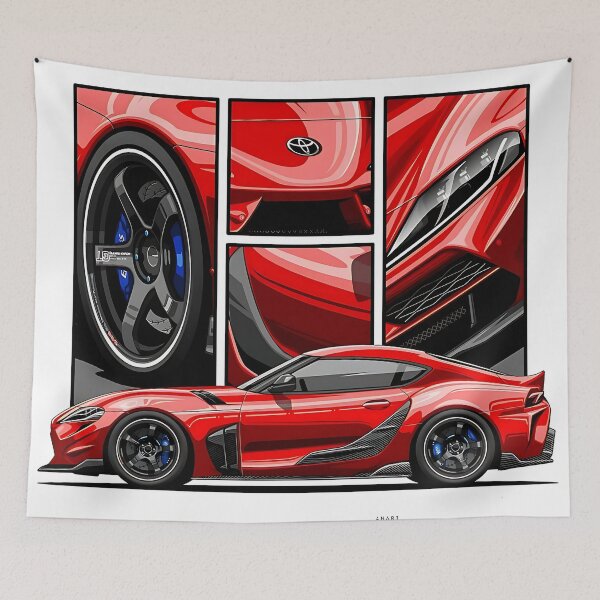 Item preview, Toyota Supra MK5 GR A90 – Red Sports Car JDM Artwork designed and sold by PrimeRacer.