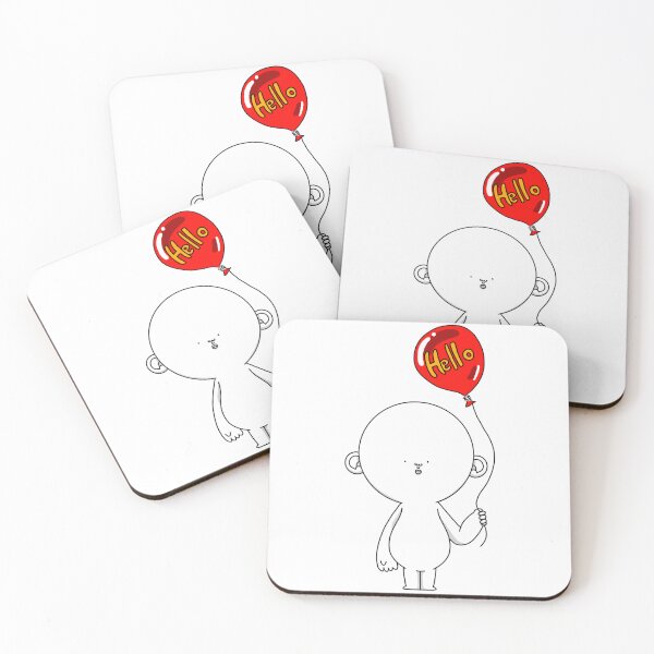 Item preview, Hello Balloon – Cute Minimal Character Illustration designed and sold by JJONGKO.