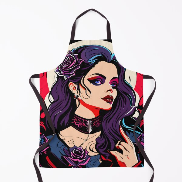 Item preview, Gothic Beauty Girl with Purple Roses – Dark Romantic Art designed and sold by bgrzblkdigital.