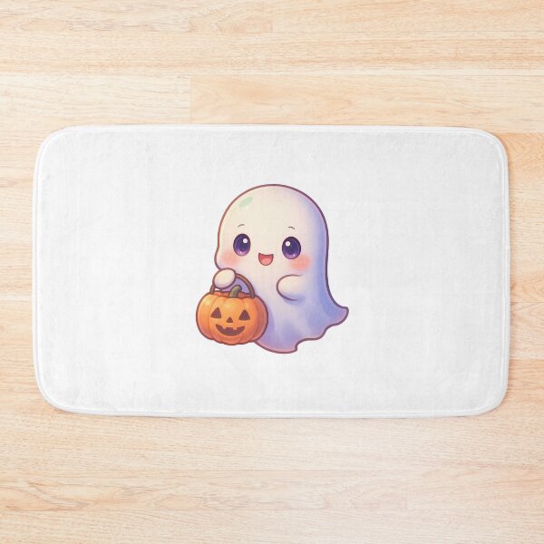 Item preview, Kawaii Chibi Ghost Holding Pumpkin Candy Bucket T-Shirt - Cute Halloween Design designed and sold by PrintCreations9.