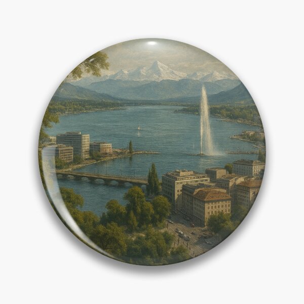 Item preview, Vintage Poster of Geneva’s Jet d’Eau designed and sold by Arcadja.