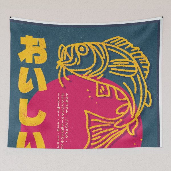 Item preview, Retro Japanese poster for a traditional fish restaurant  designed and sold by RiccMatt.
