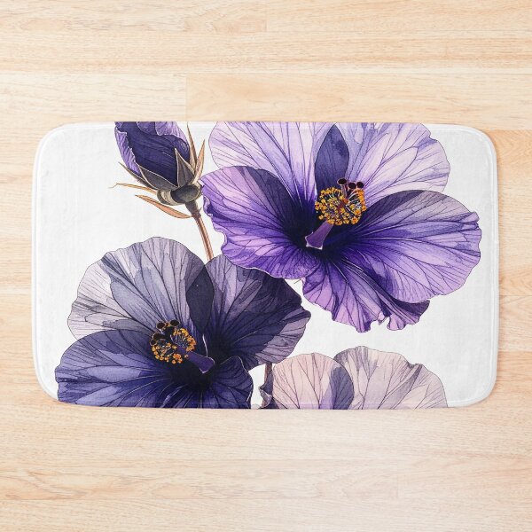 Item preview, Hibiscus flowers x-ray style purple yellow designed and sold by LiskoDesign.