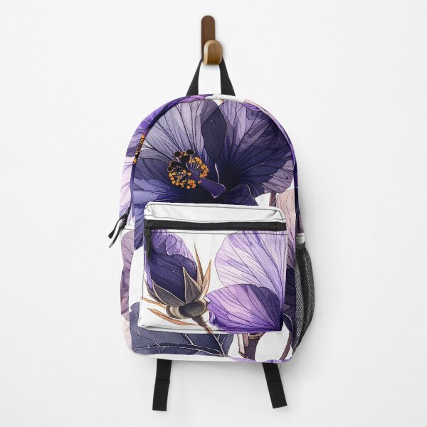 Item preview, Hibiscus flowers x-ray style purple yellow designed and sold by LiskoDesign.