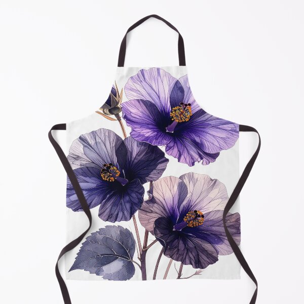 Item preview, Hibiscus flowers x-ray style purple yellow designed and sold by LiskoDesign.