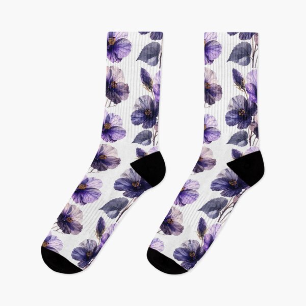 Item preview, Hibiscus flowers x-ray style purple yellow designed and sold by LiskoDesign.