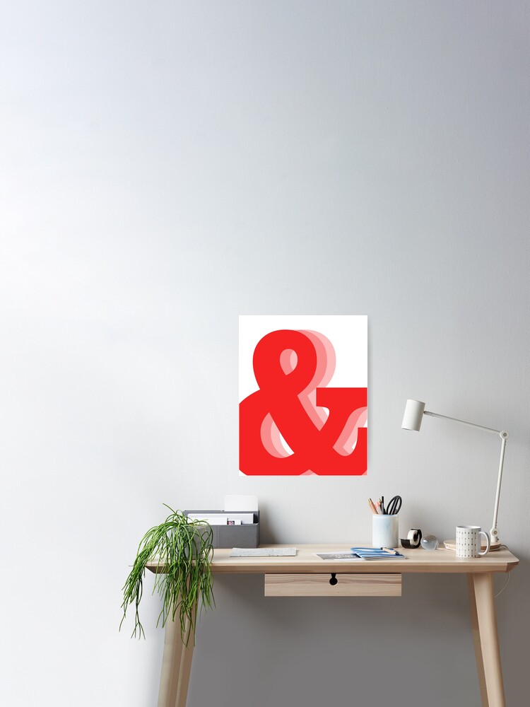 Ampersand - Red - And Symbol - Minimalist Print Poster for Sale by Studio  Grafiikka