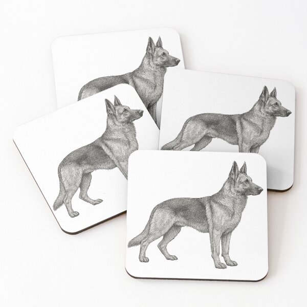 Item preview, Major – German Shepherd Full-Body Side Profile Pencil Sketch designed and sold by BarkAndWear.