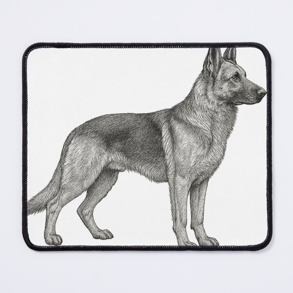 Item preview, Major – German Shepherd Full-Body Side Profile Pencil Sketch designed and sold by BarkAndWear.