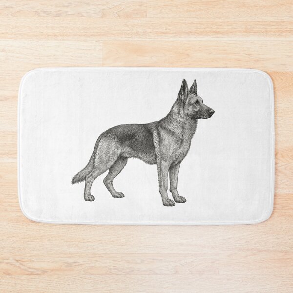Item preview, Major – German Shepherd Full-Body Side Profile Pencil Sketch designed and sold by BarkAndWear.