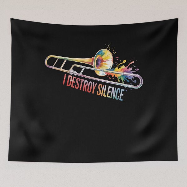 Item preview, I Destroy Silence Funny Trombonist  designed and sold by NightWisdom.