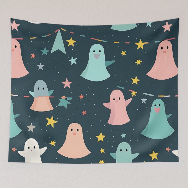 Item preview, Blue Halloween seamless pattern - funny boo ghost aesthetic  designed and sold by cocomelon168.