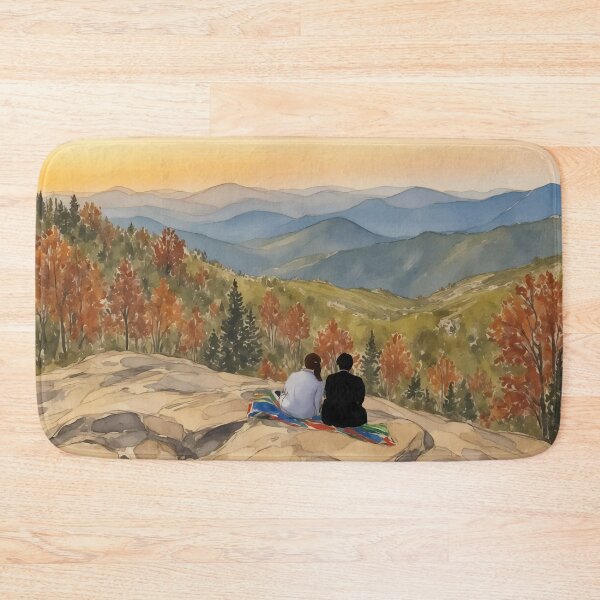 Item preview, Preachers Rock Georgia Autumn Fall Watercolor designed and sold by Magnolia Valley Art.