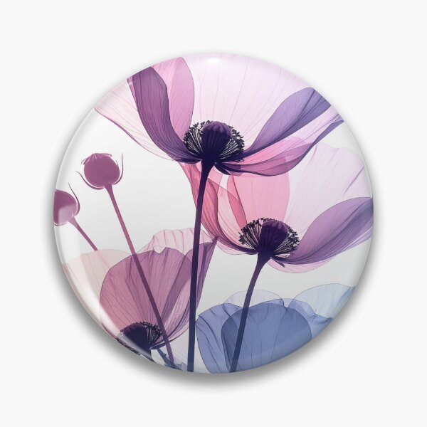 Item preview, Poppy flowers X-ray style soft purple tones designed and sold by LiskoDesign.