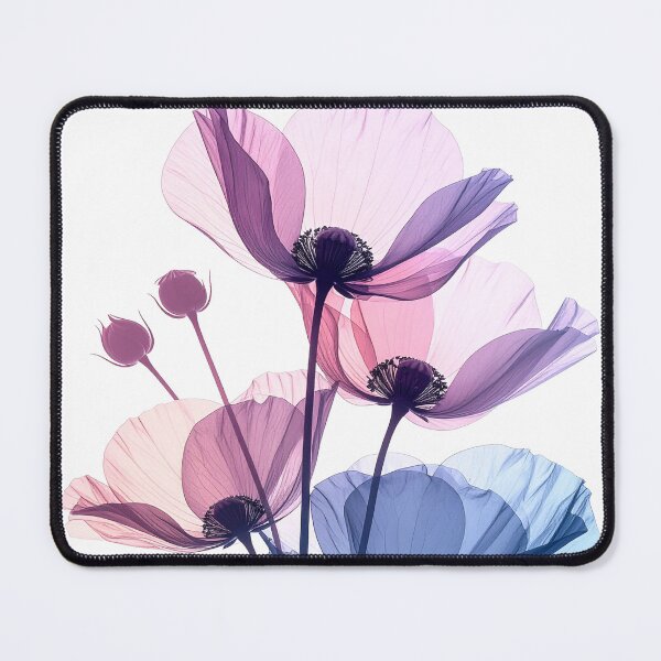 Item preview, Poppy flowers X-ray style soft purple tones designed and sold by LiskoDesign.