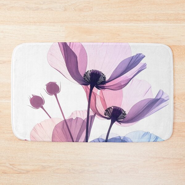Item preview, Poppy flowers X-ray style soft purple tones designed and sold by LiskoDesign.