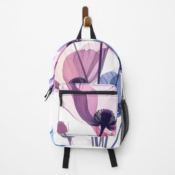 Item preview, Poppy flowers X-ray style soft purple tones designed and sold by LiskoDesign.