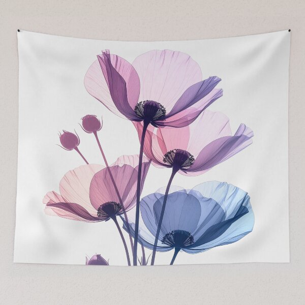 Item preview, Poppy flowers X-ray style soft purple tones designed and sold by LiskoDesign.