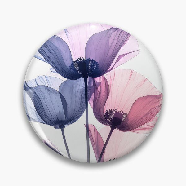 Item preview, Poppy flowers X-ray style soft purple tones translucent designed and sold by LiskoDesign.