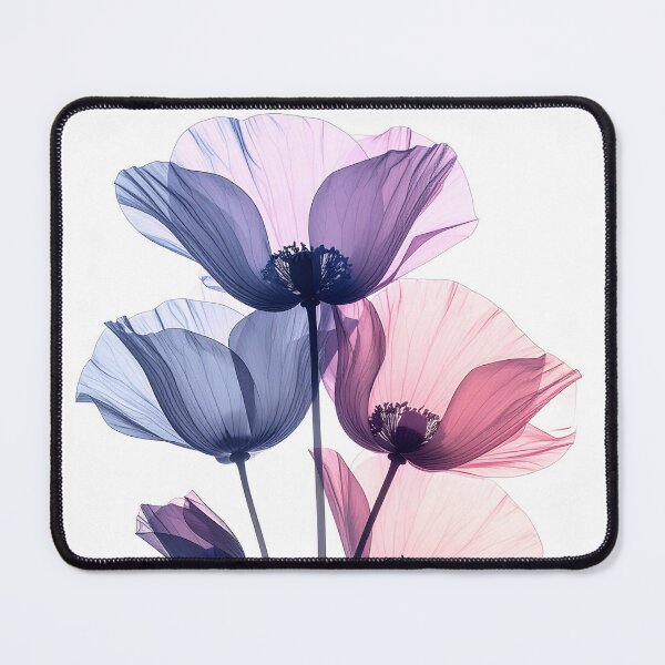 Item preview, Poppy flowers X-ray style soft purple tones translucent designed and sold by LiskoDesign.