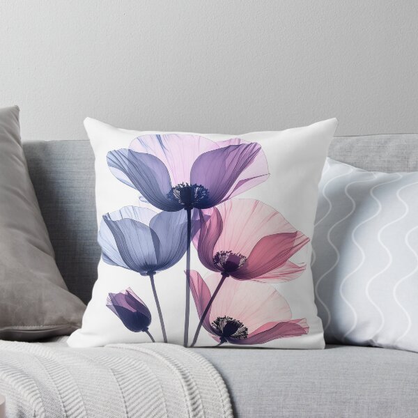 Item preview, Poppy flowers X-ray style soft purple tones translucent designed and sold by LiskoDesign.