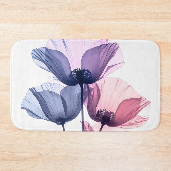 Item preview, Poppy flowers X-ray style soft purple tones translucent designed and sold by LiskoDesign.