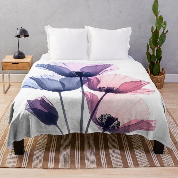 Item preview, Poppy flowers X-ray style soft purple tones translucent designed and sold by LiskoDesign.