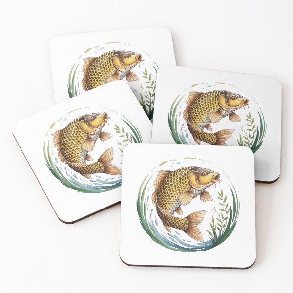 Item preview, Golden Carp Circle – Circular Design with Aquatic Vegetation designed and sold by FusiTink.