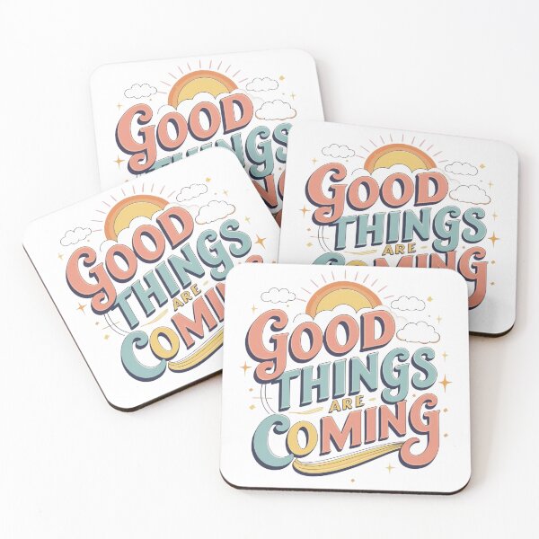 Item preview, Good Things Are Coming Retro Positive Quote Design – Motivational Art Print & Apparel designed and sold by Aspireall.