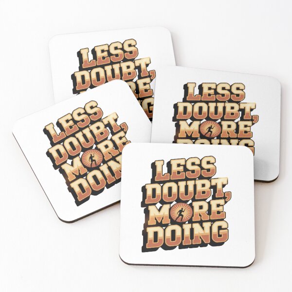 Item preview, Less Doubt, More Doing – Motivational Sunset Typography designed and sold by ArtByYunus.