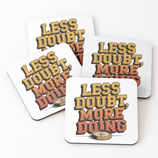 Item preview, Less Doubt, More Doing – Motivational Sunset Typography designed and sold by ArtByYunus.