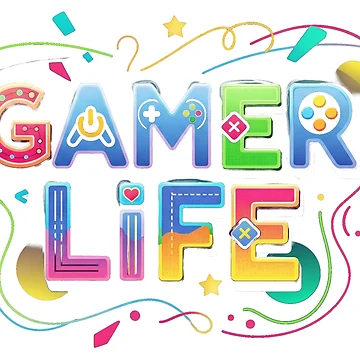 Artwork thumbnail, Colorful Gamer Life Graphic Design by Cloud-Riders
