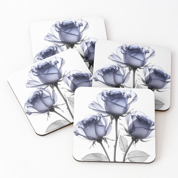 Item preview, Roses flowers X-ray style contrast translucent blue designed and sold by LiskoDesign.