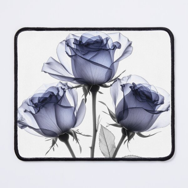 Item preview, Roses flowers X-ray style contrast translucent blue designed and sold by LiskoDesign.