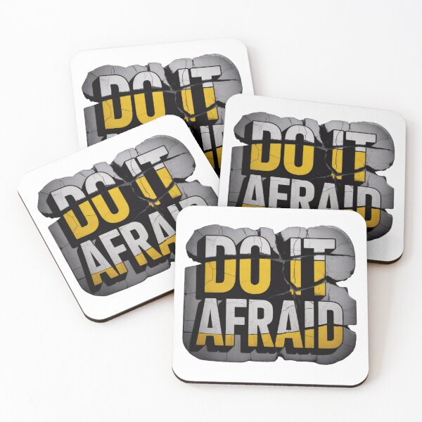 Item preview, Do It Afraid – Bold Cracked Stone Typography designed and sold by ArtByYunus.