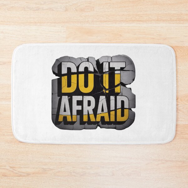 Item preview, Do It Afraid – Bold Cracked Stone Typography designed and sold by ArtByYunus.