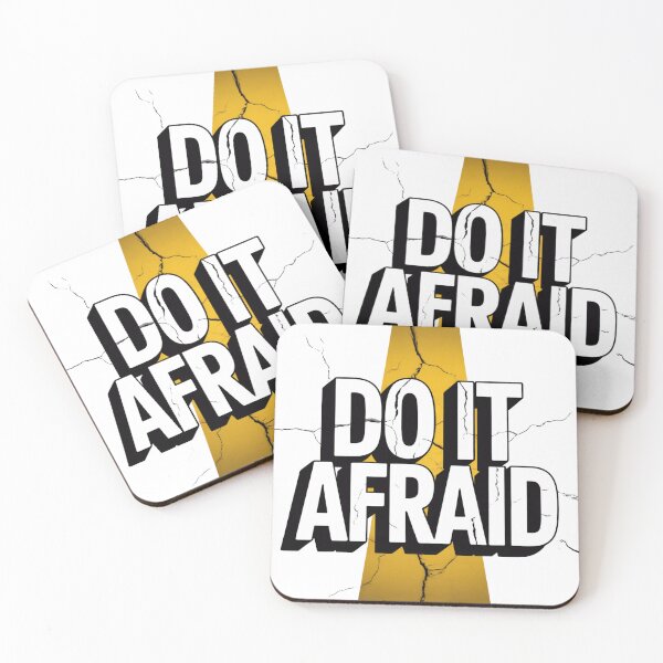 Item preview, Do It Afraid – Bold Cracked Stone Typography designed and sold by ArtByYunus.