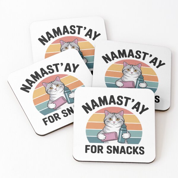 Item preview, Namast’ay for Snacks – Cute Yoga Cat with Food designed and sold by ArtByYunus.