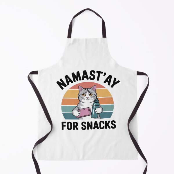 Item preview, Namast’ay for Snacks – Cute Yoga Cat with Food designed and sold by ArtByYunus.